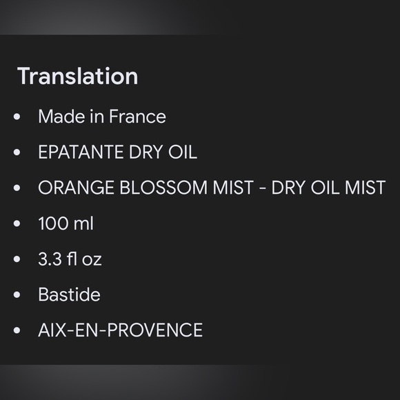BASTIDE Dry Oil "Huile Sèche Epatante" ORANGE BLOSSOM MIST - Picture 4 of 6